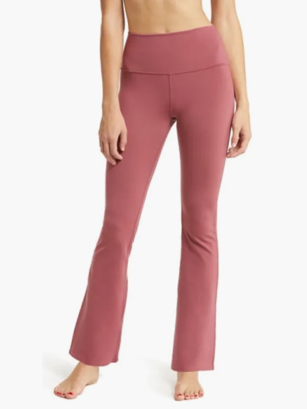 Alo Airbrush High Waist flare 7/8 Leggings in Mars Clay dusty rose Medium